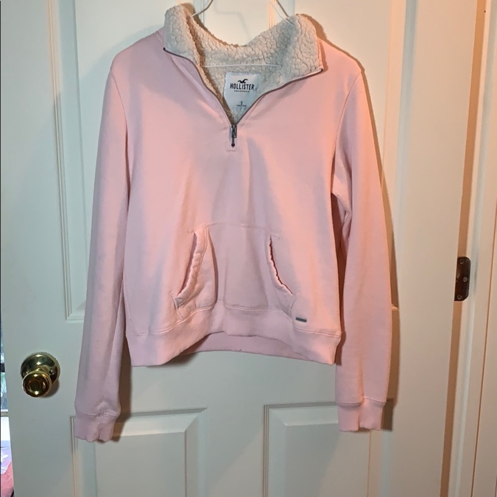 Size Small Hollister Pink Sherpa Quarter-Zip